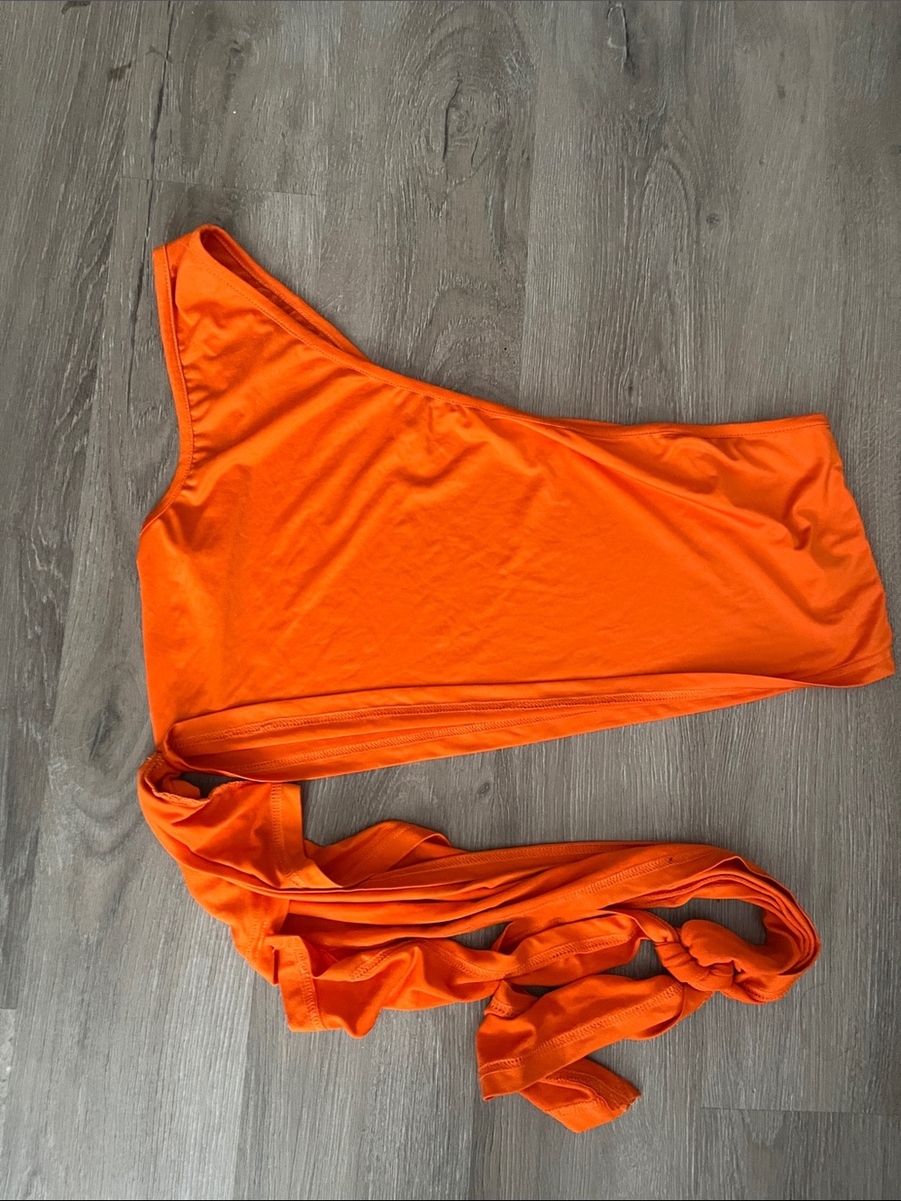 SHEIN Size 3XXL Women’s Asymmetrical One-Shoulder Orange Plus Size Wrap Top